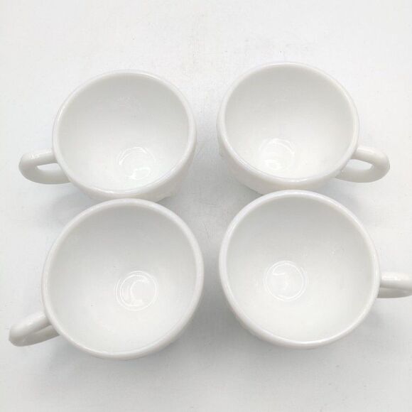 Vintage White Milk Glass Coffee Tea Punch Cup Fruits Pattern Westmoreland 1950s - Picture 6 of 12